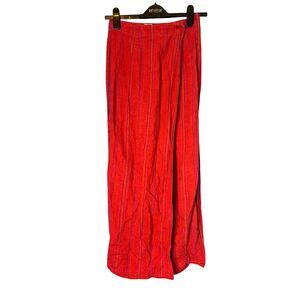 Gap Womens Multicolor Linen Maxi Wrap Skirt Sz 4 Euro Summer Vibrant Beachy Chic